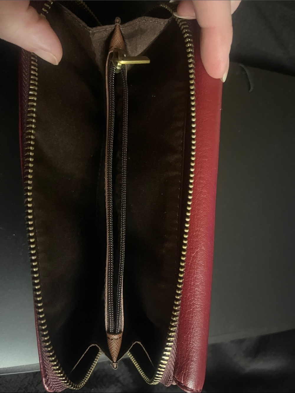 Fossil Women's Leather Wallet - Deep Red/ burgundy - Picture 4 of 9
